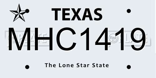MHC1419 Texas License Plate