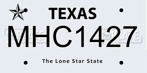 MHC1427 Texas License Plate