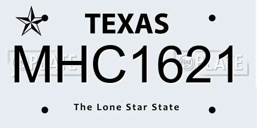 MHC1621 Texas License Plate