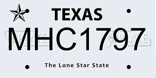 MHC1797 Texas License Plate