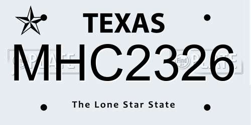 MHC2326 Texas License Plate