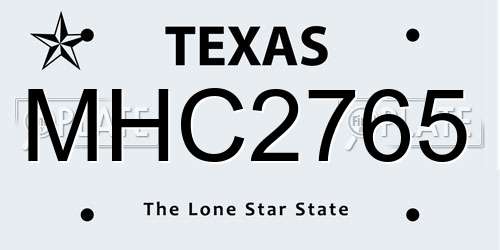 MHC2765 Texas License Plate