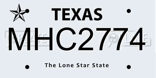 MHC2774 Texas License Plate