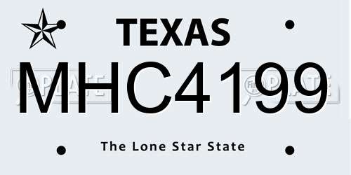 MHC4199 Texas License Plate