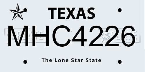 MHC4226 Texas License Plate
