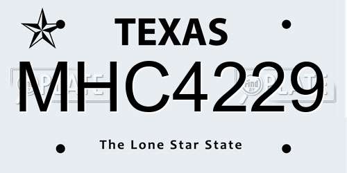 MHC4229 Texas License Plate