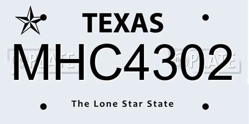 MHC4302 Texas License Plate