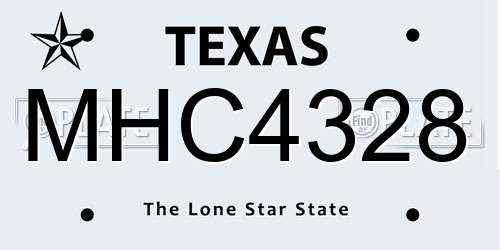 MHC4328 Texas License Plate