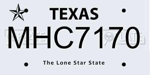 MHC7170 Texas License Plate