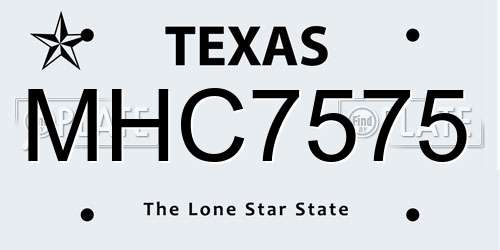 MHC7575 Texas License Plate