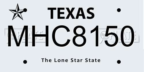 MHC8150 Texas License Plate