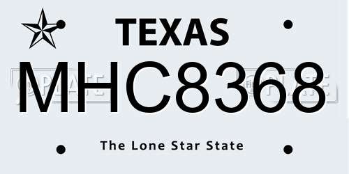 MHC8368 Texas License Plate