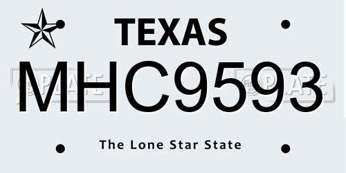MHC9593 Texas License Plate