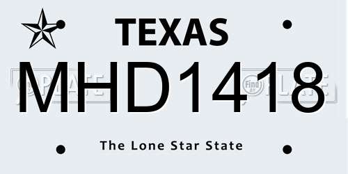 MHD1418 Texas License Plate