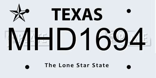 MHD1694 Texas License Plate