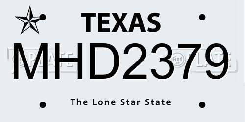 MHD2379 Texas License Plate