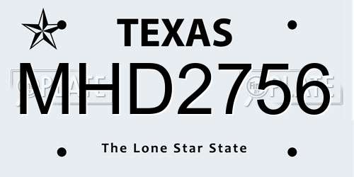 MHD2756 Texas License Plate