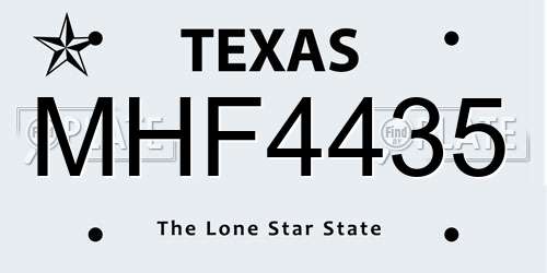 MHF4435 Texas License Plate