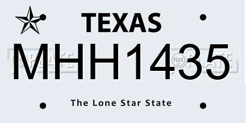 MHH1435 Texas License Plate