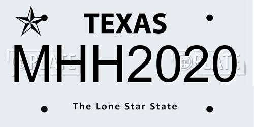 MHH2020 Texas License Plate