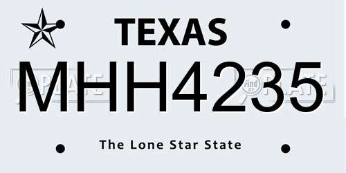 MHH4235 Texas License Plate