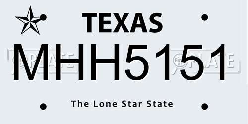 MHH5151 Texas License Plate