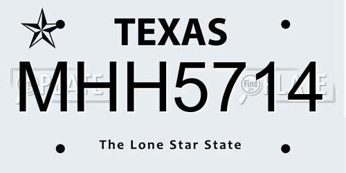 MHH5714 Texas License Plate
