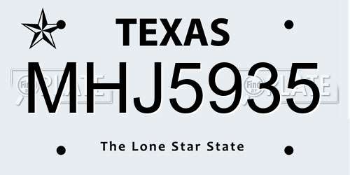 MHJ5935 Texas License Plate