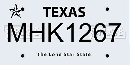 MHK1267 Texas License Plate