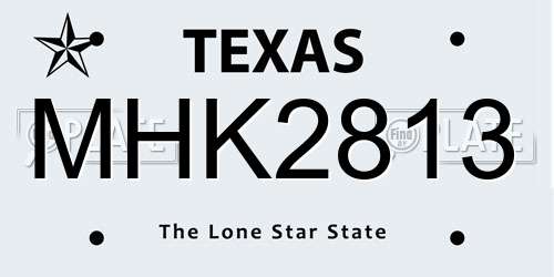 MHK2813 Texas License Plate