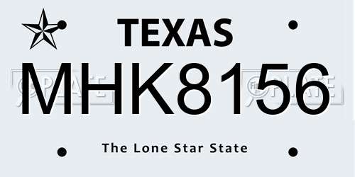 MHK8156 Texas License Plate