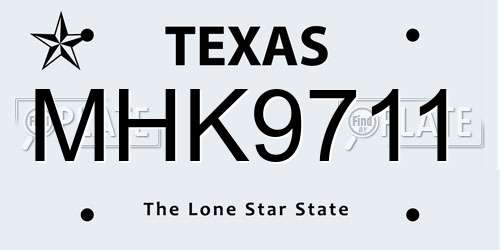 MHK9711 Texas License Plate