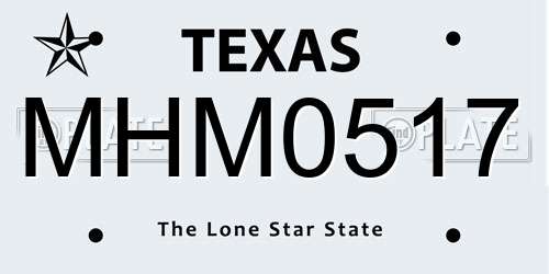 MHM0517 Texas License Plate