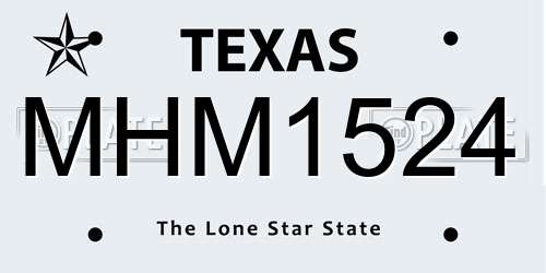 MHM1524 Texas License Plate