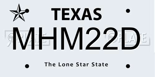 MHM22D Texas License Plate