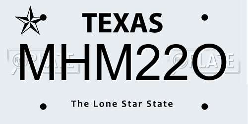 MHM22O Texas License Plate