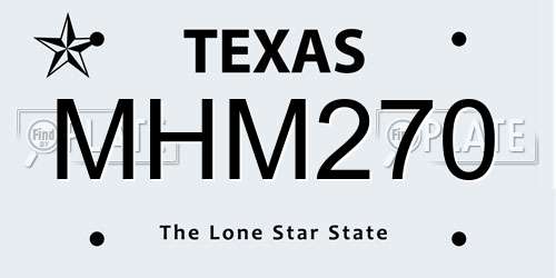 MHM270 Texas License Plate