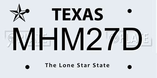 MHM27D Texas License Plate