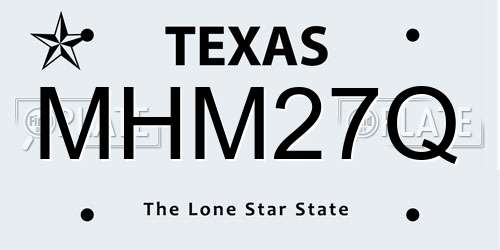 MHM27Q Texas License Plate