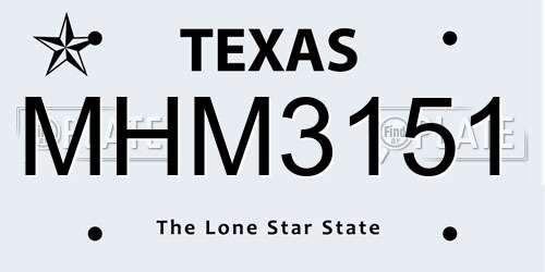 MHM3151 Texas License Plate