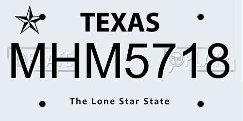 MHM5718 Texas License Plate
