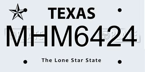 MHM6424 Texas License Plate
