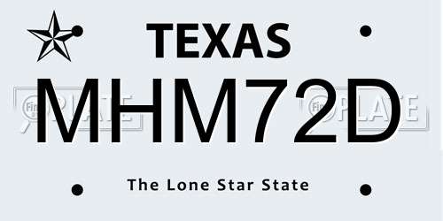 MHM72D Texas License Plate