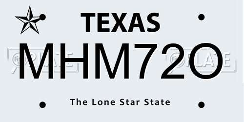MHM72O Texas License Plate