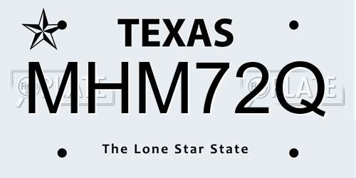 MHM72Q Texas License Plate