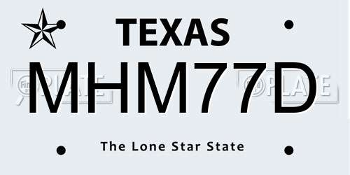 MHM77D Texas License Plate