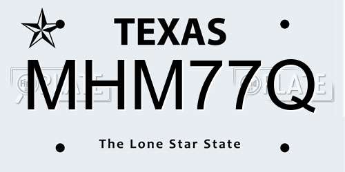 MHM77Q Texas License Plate
