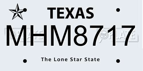 MHM8717 Texas License Plate