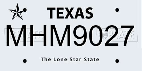 MHM9027 Texas License Plate