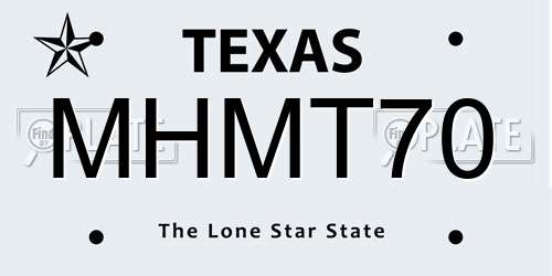MHMT70 Texas License Plate